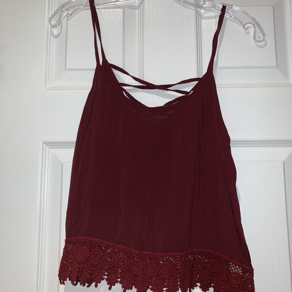 Maroon spaghetti strap top